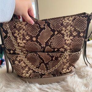 Brown Snake Print Women's Bag